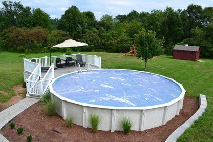 Sun2Solar Clear 27-Foot Round Solar Cover | 1200 Series | Heat Retaining Blanket for In-Ground and Above-Ground Round Swimming Pools | Use Sun to Heat Pool Water | Bubble-Side Facing Down in Pool 27' Round