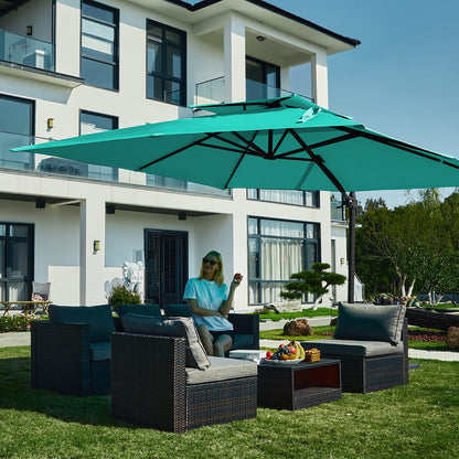 Square Cantilever Patio Umbrella 10FT Sky Blue