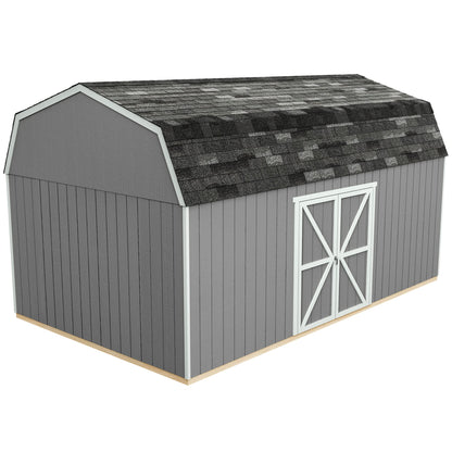 Handy Home Products Hudson 12x20 Do-it-Yourself Wooden Storage Shed Brown Without Floor