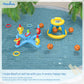 Max Fun Pool Floats Toys Games Set Floating Basketball Hoop Bowling Inflatable Cross Ring Toss Pool Game Toys for Kids Adults Swimming Pool Water Game Accessories Bowling Cross+ Basketball