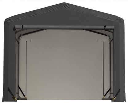 ShelterLogic ShelterTube Abri de garage et de stockage, 10' x 14' x 8', cadre en acier robuste, boîtier résistant au vent et à la neige, gris 10' x 14' x 8' 