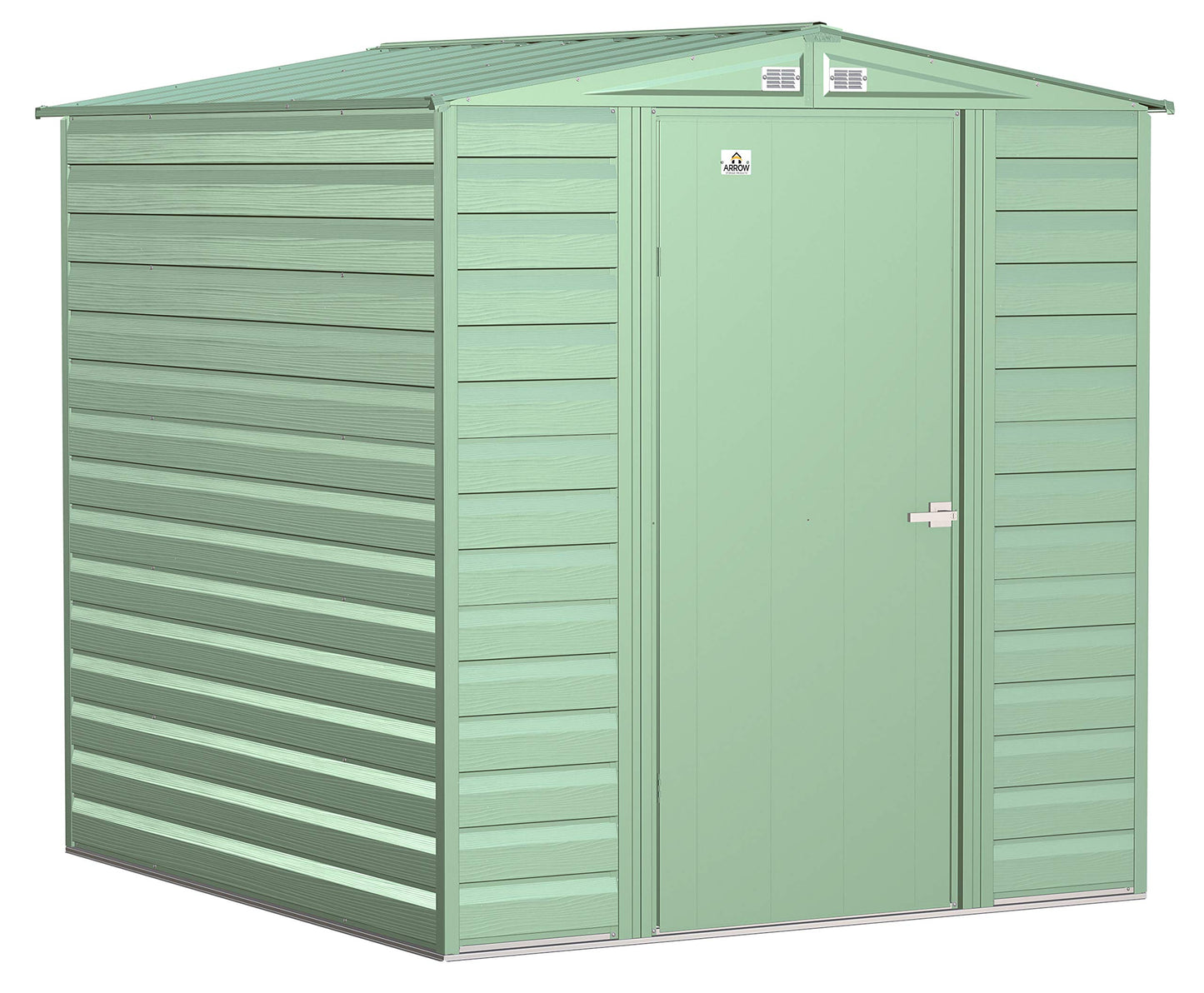 Arrow Shed Select 6' x 7' Outdoor Lockable Steel Storage Shed Building, Sage Green