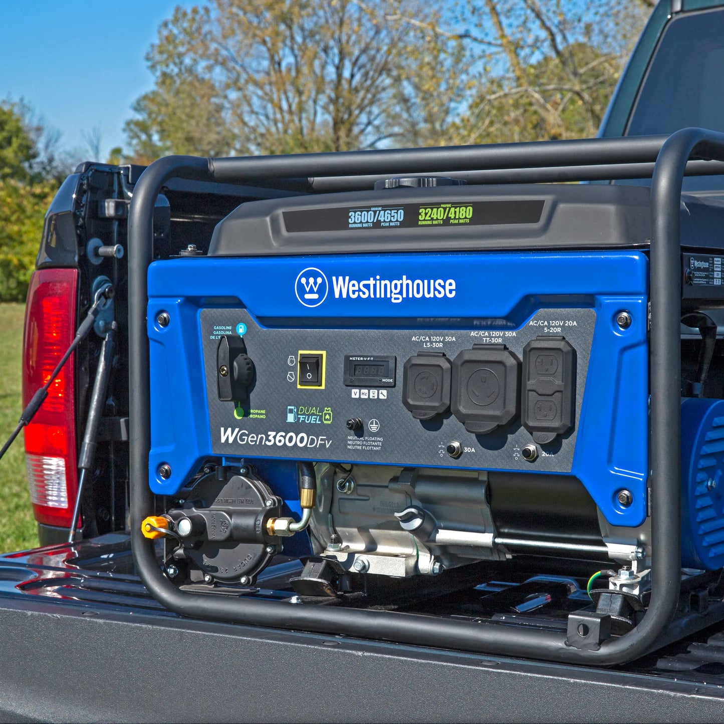 Westinghouse Outdoor Power Equipment WGen3600DFv 4650 Peak Watt Dual Fuel Portable Generator