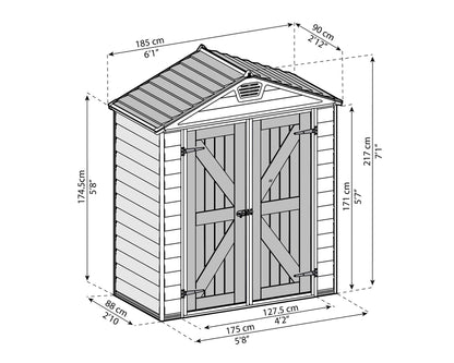 Palram - Canopia SkyLight 6' x 3' Storage Shed - Tan 6' x 3'