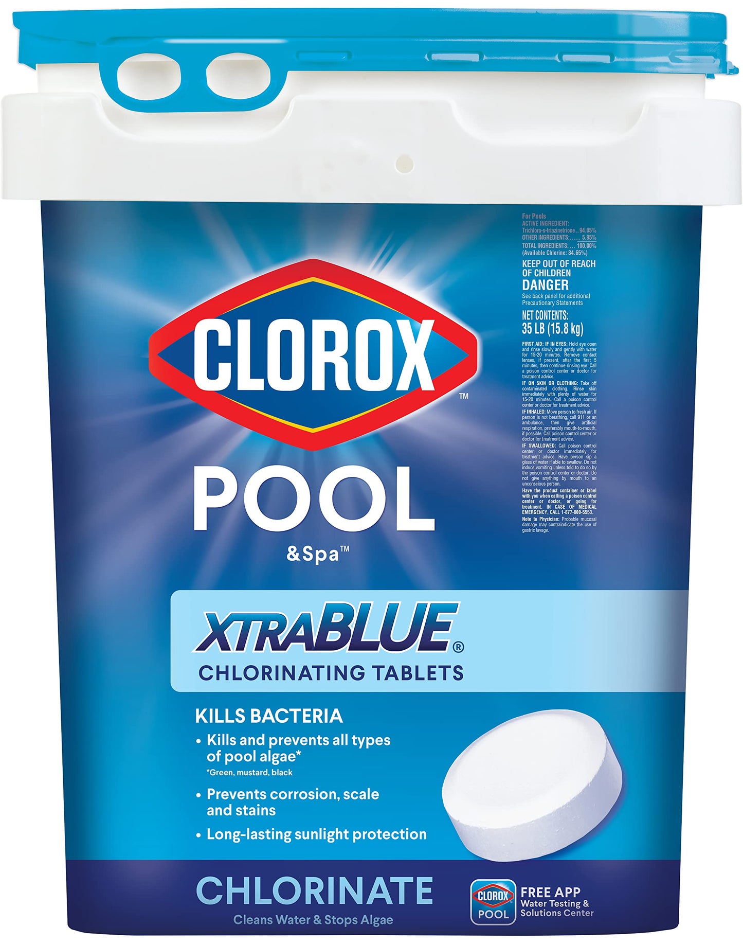 Clorox Pool&Spa XtraBlue 3" Long Lasting Chlorinating Tablets 35 lb
