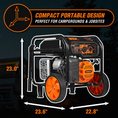 WEN GN5602X Générateur portatif de 5 600 watts - Carburant unique et démarrage électrique 