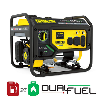 Champion Power Equipment 200965 4375/3500-Watt Dual Fuel Portable Generator, RV Ready 3500-Watt + Dual Fuel + RV Ready