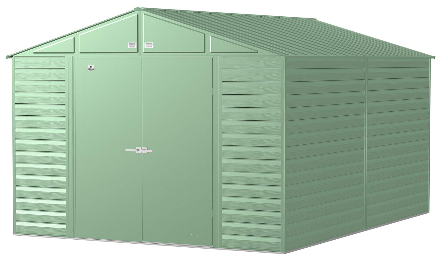 Arrow Shed Select 10' x 14' Outdoor Lockable Steel Storage Shed Building, Sage Green