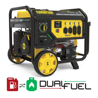 Champion Power Equipment 100891 9375/7500-Watt Dual Fuel Portable Generator, Electric Start 7500 Watt + Dual Fuel + Electric Start