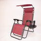 BTEXPERT Utillity Cup Holder Zero Gravity Chair Case Lounge Patio Pool Beach Yard Garden, One Piece, Burgundy with Canopy
