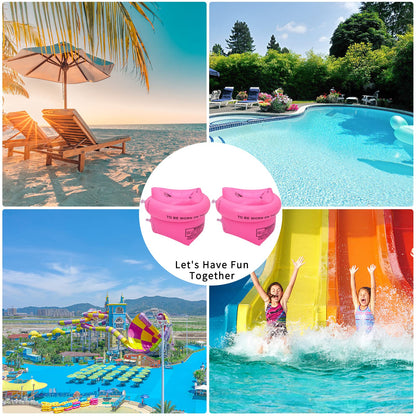 FYY Épaissie Bras Floaties, Brassards Gonflables pour Enfants Enfants Adulte-Durable [Double Airbag] Natation Floatation Manches Rose