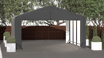 ShelterLogic ShelterTube Abri de garage et de stockage, 20' x 18' x 12', cadre en acier robuste, boîtier résistant au vent et à la neige, gris 20' x 18' x 12' 