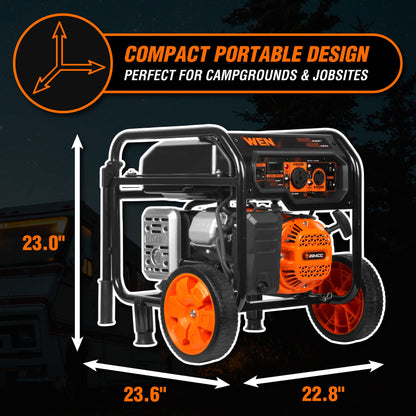 WEN Génératrice portative de 5 600 watts, 224 cc, commutateur de transfert et compatible camping-car (GN5600) 5 600 W + carburant unique + démarrage à rappel 