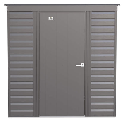 Arrow Shed Select 6' x 4' Outdoor Lockable Steel Storage Shed Building, Charcoal