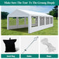 GARTOO 13' x 26' Large Heavy Duty Carport - Outdoor Wedding Party Tent Gazebo with 4 Sand Bags, Storage Shelter Canopy for Car, Boat, Truck, Auto, Motorcycle 13' x 26'