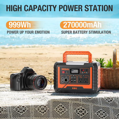 EBL MP1000 Portable Power Station Voyager 1000, 110V/1000W Solar Generator (Surge 2000W)