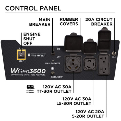 Westinghouse Outdoor Power Equipment Générateur portatif de 4 650 watts de pointe avec kit de roues 