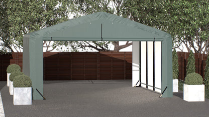 ShelterLogic ShelterTube Abri de garage et de stockage, 20' x 18' x 12', cadre en acier robuste, boîtier résistant au vent et à la neige, vert 20' x 18' x 12' 