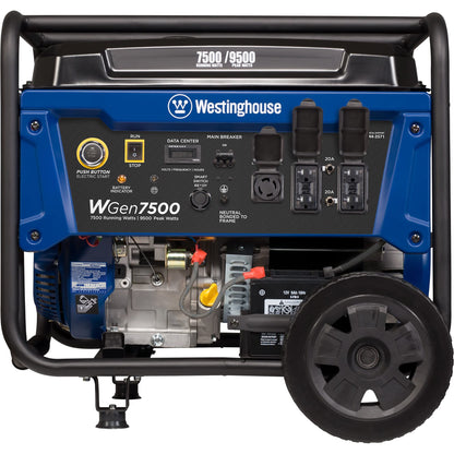 Westinghouse Outdoor Power Equipment 9500 Peak Watt Home Backup Portable Generator, Remote Electric Start with Auto Choke, Transfer Switch Ready 30A Outlet, Gas Powered, CARB Compliant 9500W