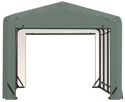 ShelterLogic ShelterTube Abri de garage et de stockage, 10' x 18' x 8', cadre en acier robuste, boîtier résistant au vent et à la neige, vert 10' x 18' x 8' 