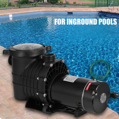 Pompe de piscine TOPDEEP 1,5 HP creusée, pompe de piscine auto-amorçante hors sol, pompes de piscine à vitesse unique double tension avec panier de crépine et 2 connecteurs 1-1/2NPT