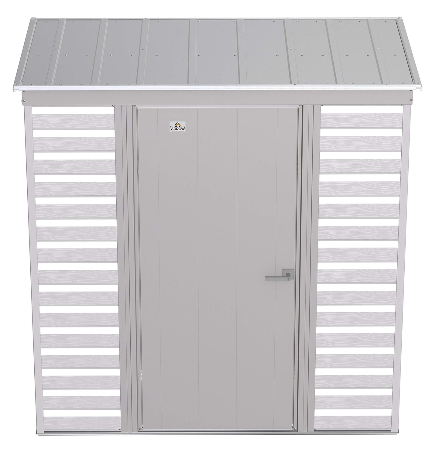 Arrow Shed Select 6' x 4' Outdoor Lockable Steel Storage Shed Building, Flute Grey