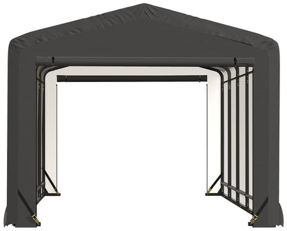 ShelterLogic ShelterTube Abri de garage et de stockage, 10' x 23' x 8', cadre en acier robuste, boîtier résistant au vent et à la neige, gris 10' x 23' x 8' 