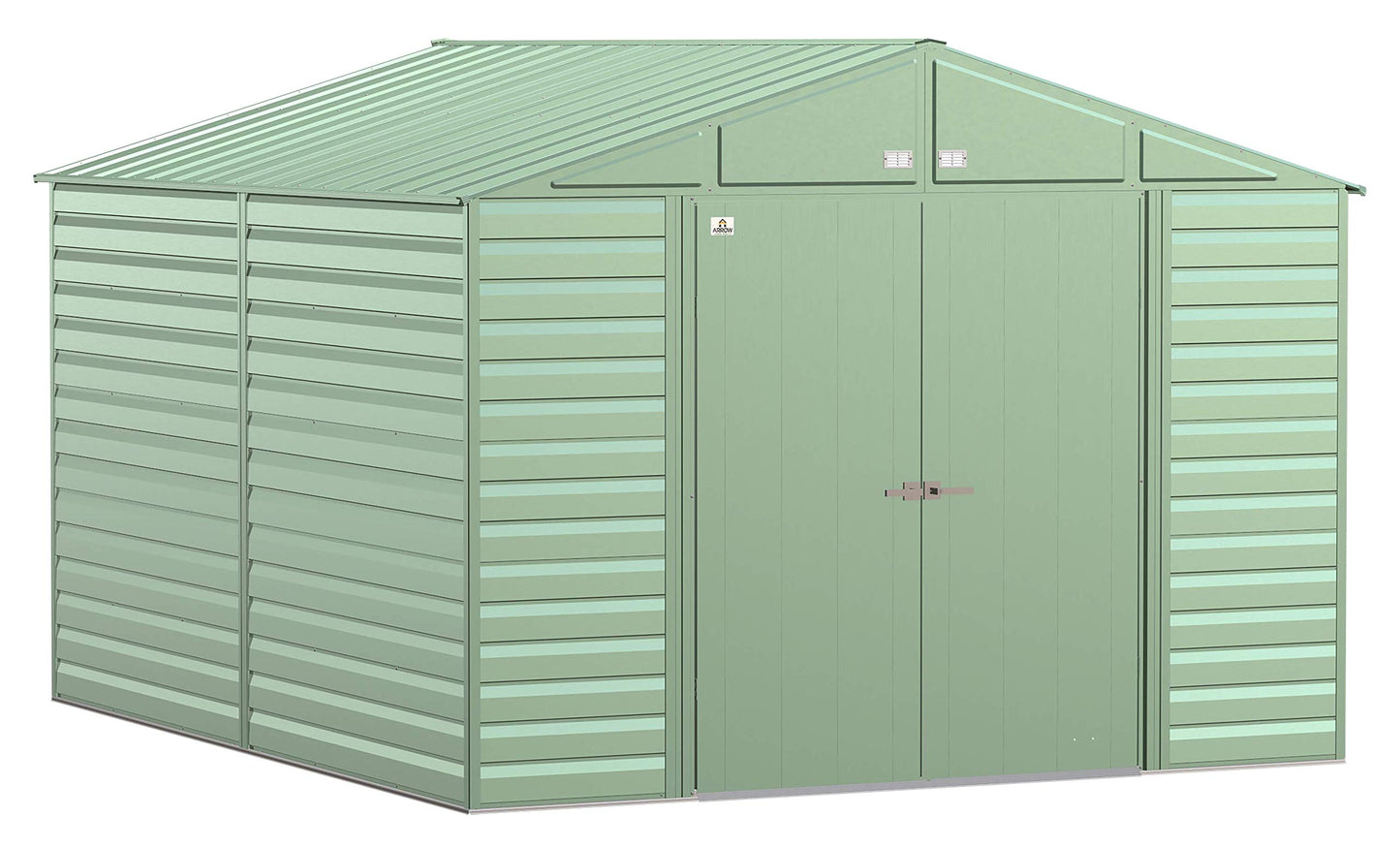 Arrow Shed Select Hangar de rangement extérieur verrouillable en acier, 10' x 12', vert sauge 