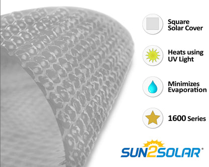 Sun2Solar Bleu Couverture solaire rectangulaire de 18 pieds par 40 pieds | Série 1600