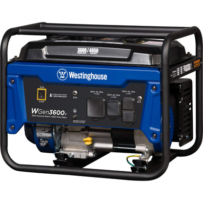 Westinghouse Outdoor Power Equipment Générateur portable de 4 650 watts de pointe, prise RV Ready 30 A, alimenté au gaz, conforme aux normes CARB 4 650 W 