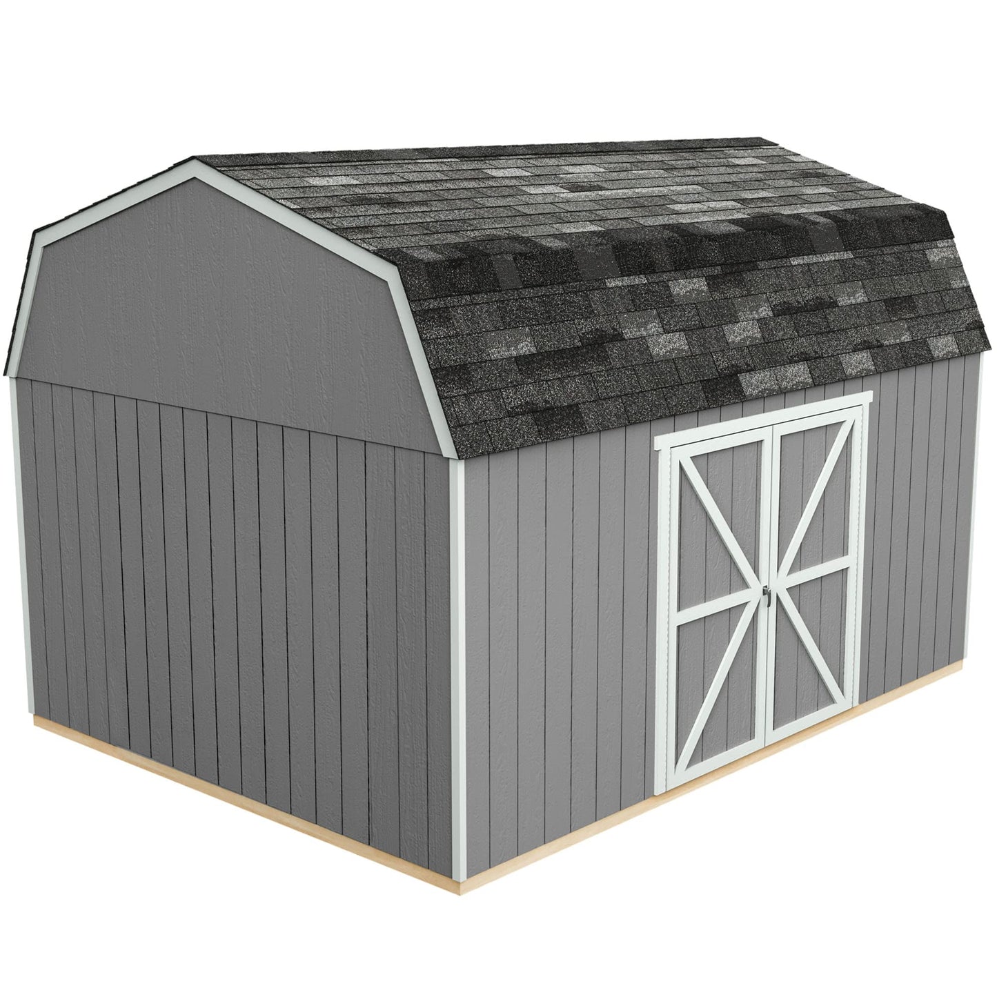 Handy Home Products Hudson 12x16 Do-it-Yourself Wooden Storage Shed Brown Without Floor