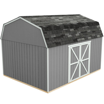 Handy Home Products Hudson 12x16 Do-it-Yourself Wooden Storage Shed Brown Without Floor