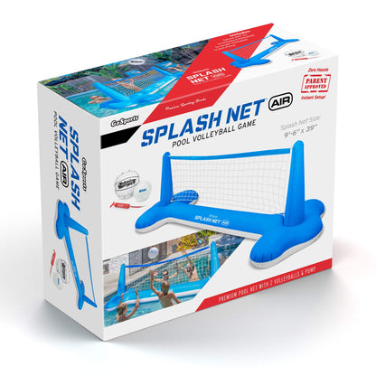 GoSports Splash Net Air, jeu de volley-ball gonflable pour piscine – Comprend un filet flottant, des ballons de volley-ball et une pompe à ballon