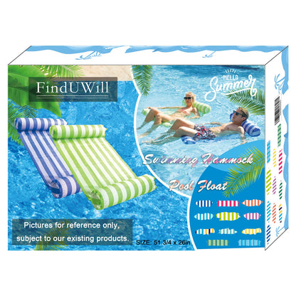 FindUWill Lot de 2 hamacs flottants de piscine de qualité supérieure, hamac gonflable polyvalent (selle, chaise longue, hamac, dériveur), hamac aquatique Lounge (04) jaune et violet