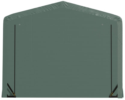 ShelterLogic ShelterTube Abri de garage et de stockage, 10' x 27' x 8', cadre en acier robuste, boîtier résistant au vent et à la neige, vert 10' x 27' x 8' 