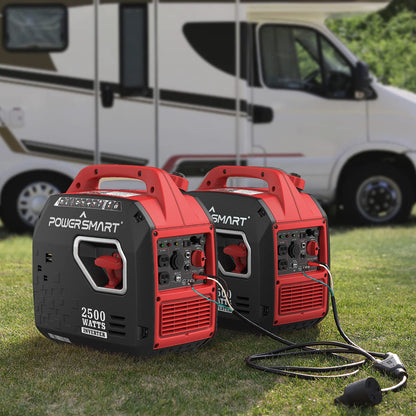 PowerSmart Générateur portable de 2 500 watts alimenté au gaz, générateur à onduleur super silencieux pour camping en plein air, conforme aux normes CARB 2 500 watts/noir 