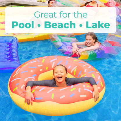 Donut gonflable géant Greenco avec flotteur à pépites, grand flotteur de piscine gonflable pour enfants et adultes, plaisir d'été pour piscine, lac, plage, fête, salon