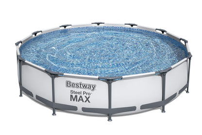 Bestway 56417 Steel Pro Above Ground, 12ft x 30 Inch | Frame Swimming Pool with Filter Pump