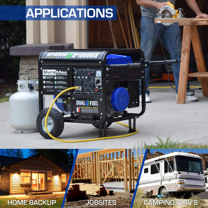 DuroMax XP10000EH Dual Fuel Portable Generator - 10000 Watt