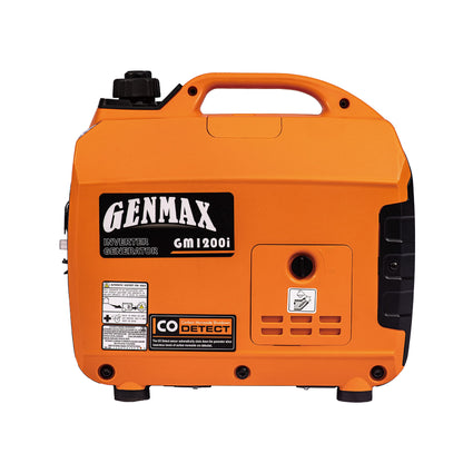 Générateur à onduleur portable GENMAX GM1200i avec moteur à essence Qltra-Silencieux de 1 200 W 