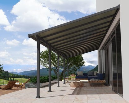 Palram - Canopia Olympia Patio Cover - 10' x 28' - Gray/Bronze 10’ x 28'