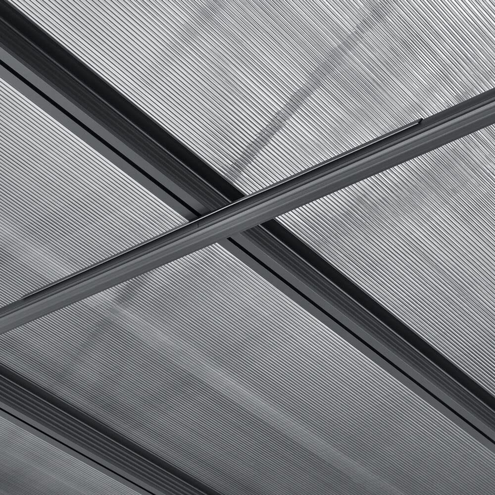 Hanover 19-Ft. x 10-Ft. Aluminum Arch-Roof Carport with Polycarbonate Roof Panels, HANCARPRT19X10-GRY Gray 19.3' x 10' Aluminum Carport