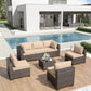 ALAULM 7 Piece Outdoor Patio Furniture Sets, Patio Sectional Sofa - Sand