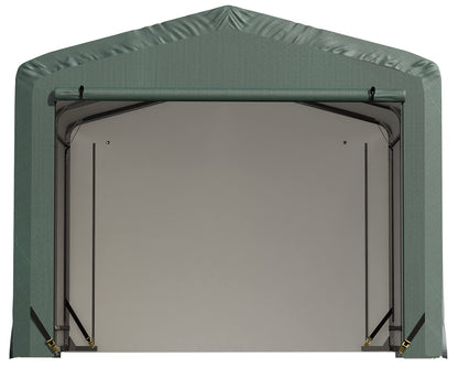 ShelterLogic ShelterTube Abri de garage et de stockage, 10' x 14' x 8', cadre en acier robuste, boîtier résistant au vent et à la neige, vert 10' x 14' x 8' 