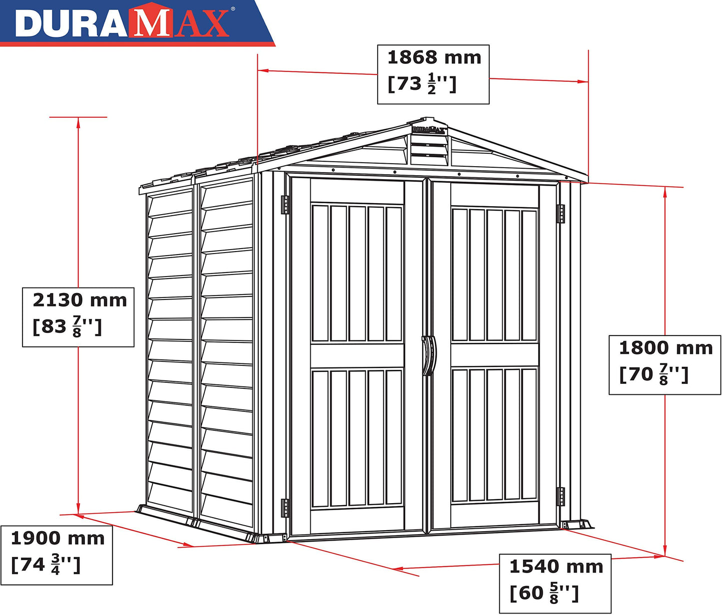 Duramax 30425 Storemate Plus Outdoor Storage Shed, Gray/Dark Gray