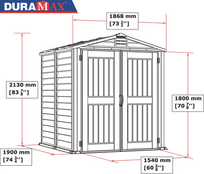 Duramax 30425 Storemate Plus Abri de rangement extérieur Gris/gris foncé 