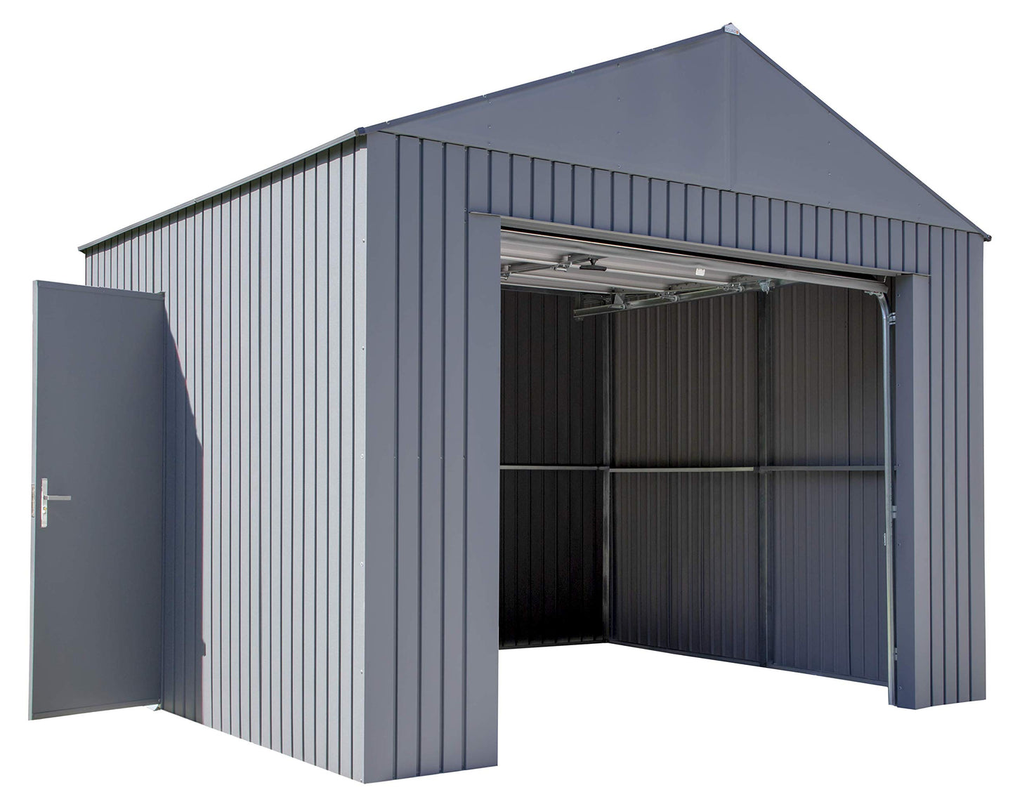 Sojag 12' x 10' Everest Galvalume Steel with Extra Tall Walls Garage Storage Building, Charcoal 12' x 10'