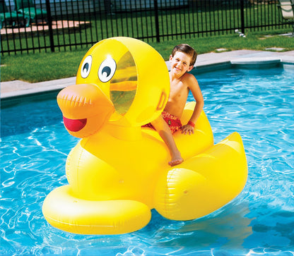 SWIMLINE Original Giant Ride On Inflatable Pool Float Lounge Series | Floaties W/Stable Legs Wings Large Rideable Blow Up Summer Beach Swimming Party Big Raft Tube Decoration Tan Toys for Kids Adults Ducky