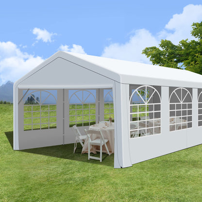 GARTOO 13' x 26' Large Heavy Duty Carport - Outdoor Wedding Party Tent Gazebo with 4 Sand Bags, Storage Shelter Canopy for Car, Boat, Truck, Auto, Motorcycle 13' x 26'