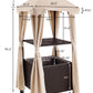 Crosley Furniture Palm Harbor Outdoor Wicker Rolling Towel Valet with Sand Cover - Brown & Suncast 33 Gallon Hideaway Can Resin Outdoor Trash with Lid Use in Backyard, Deck, or Patio, 33-Gallon, Brown Valet + Trash, 33-Gallon, Brown